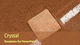  Presentation with base - Amazing PPT theme having baseball base and chalk line backdrop and a red colored foreground