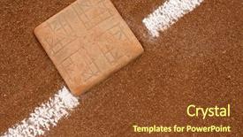  Presentation with base - Amazing presentation theme having baseball base and chalk line backdrop and a tawny brown colored foreground