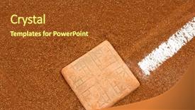  Presentation with base - Theme with baseball base and chalk line background and a tawny brown colored foreground
