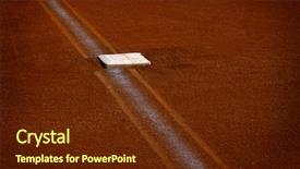  Presentation with baseball diamond - Cool new slides with baseball base and chalked base backdrop and a tawny brown colored foreground
