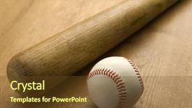  Presentation with vintage baseball - Presentation theme featuring baseball bat and ball background and a tawny brown colored foreground