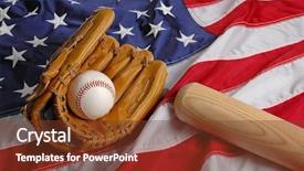  Presentation with baseball - PPT layouts consisting of baseball bat and glove symbolizing background and a tawny brown colored foreground