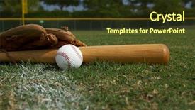  Presentation with mlb baseball - Beautiful PPT layouts featuring baseball bat and glove backdrop and a tawny brown colored foreground