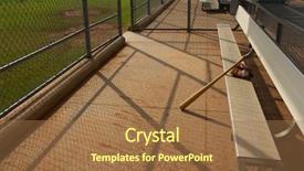  Presentation with mlb baseball - Amazing slide deck having baseball bat and glove backdrop and a coral colored foreground