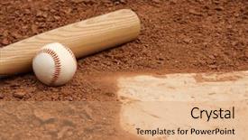  Presentation with mlb baseball - PPT layouts enhanced with baseball bat close up near background and a coral colored foreground