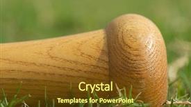  Presentation with baseball - Slides enhanced with baseball bat close up background and a tawny brown colored foreground