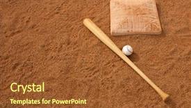  Presentation with mlb baseball - Slides having baseball bat in the infield background and a tawny brown colored foreground
