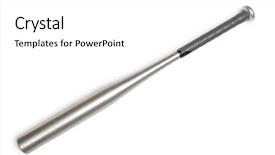  Presentation with baseball - Slide deck featuring baseball bat isolated on white background and a white colored foreground