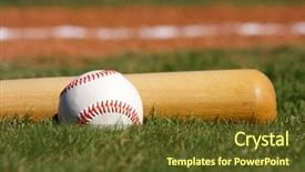  Presentation with baseball - Cool new theme with baseball bat on the grass backdrop and a tawny brown colored foreground