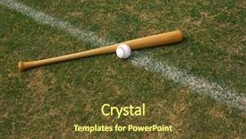  Presentation with baseball cards - Beautiful theme featuring baseball bat on the grass backdrop and a tawny brown colored foreground