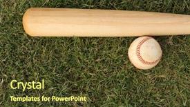  Presentation with baseball - Cool new presentation design with baseball bat on the grass backdrop and a tawny brown colored foreground