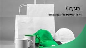  Presentation with branding - Presentation design having baseball card - set of blank items background and a light gray colored foreground