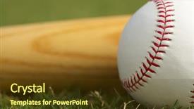  Presentation with mlb baseball - Colorful PPT theme enhanced with baseball close up bat backdrop and a tawny brown colored foreground