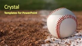  Presentation with mlb baseball - Presentation theme enhanced with baseball close up background and a tawny brown colored foreground
