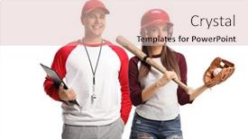  Presentation with coach - Colorful slide deck enhanced with baseball-coach-and-a-young backdrop and a lemonade colored foreground