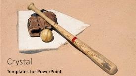 Presentation with baseball home plate - Presentation theme consisting of baseball-equipment-sitting-on-home background and a lemonade colored foreground