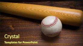  Presentation with baseball - Beautiful presentation theme featuring baseball equipment wooden bat backdrop and a tawny brown colored foreground