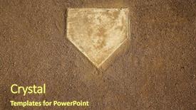  Presentation with baseball home plate - Beautiful presentation design featuring baseball field at home plate backdrop and a tawny brown colored foreground