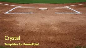  Presentation with baseball home plate - Presentation theme featuring baseball field at home plate background and a tawny brown colored foreground