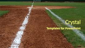  Presentation with baseball field - Audience pleasing presentation theme consisting of baseball field first base line backdrop and a tawny brown colored foreground
