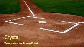  Presentation with baseball home plate - Beautiful slide set featuring baseball field home plate backdrop and a tawny brown colored foreground