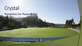  Presentation with baseball field - Slide deck consisting of baseball field in the early morning background and a sky blue colored foreground