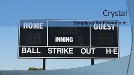  Presentation with scoreboard - Colorful slides enhanced with baseball field scoreboard backdrop and a teal colored foreground