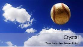  Presentation with baseball - Presentation having baseball flying through the air background and a light blue colored foreground