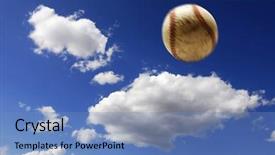  Presentation with baseball - Theme featuring baseball flying through the air background and a teal colored foreground