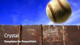  Presentation with baseball - Presentation featuring baseball flying through the air background and a tawny brown colored foreground