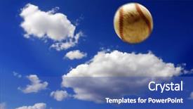  Presentation with baseball - Cool new presentation theme with baseball flying through the air backdrop and a ocean colored foreground