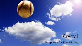  Presentation with baseball - Beautiful PPT layouts featuring baseball flying through the air backdrop and a light blue colored foreground