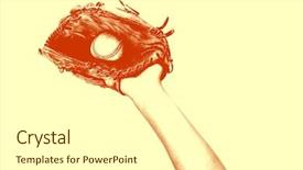  Presentation with mlb baseball in a glove - PPT layouts featuring baseball glove and ball background and a white colored foreground