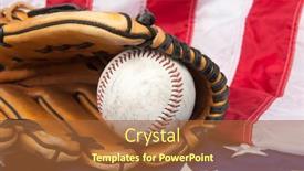 Presentation with american flag - Slide deck with baseball-glove-and-baseball background and a red colored foreground