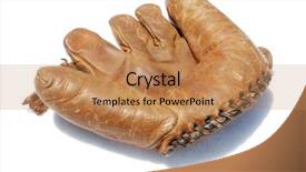  Presentation with baseball diamond - Presentation with baseball glove isolated on white background and a coral colored foreground