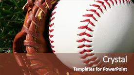  Presentation with mlb baseball in a glove - Theme with baseball glove with a baseball background and a tawny brown colored foreground