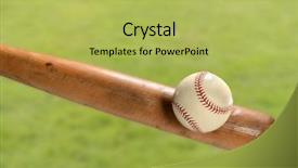  Presentation with baseball - Amazing presentation having baseball hitting ball over grass backdrop and a yellow colored foreground