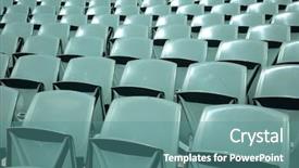  Presentation with hockey - Colorful slide set enhanced with baseball hockey - close up of front backdrop and a seafoam green colored foreground