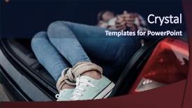  Presentation with hockey - PPT theme with baseball hockey - female victim in car trunk background and a navy blue colored foreground