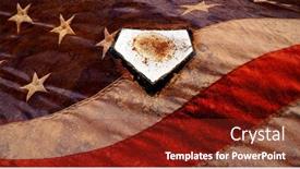  Presentation with baseball home plate - Slides having baseball-home-plate-to-score background and a tawny brown colored foreground