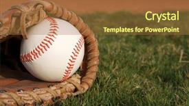  Presentation with mlb baseball - Colorful slide deck enhanced with baseball in a glove backdrop and a red colored foreground