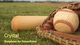  Presentation with mlb baseball - Theme featuring baseball in a glove background and a tawny brown colored foreground