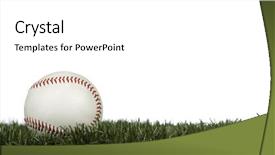  Presentation with baseball field - Audience pleasing presentation theme consisting of baseball in the grass isolated backdrop and a  colored foreground