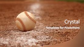  Presentation with baseball - Audience pleasing presentation design consisting of baseball in the infield amongst backdrop and a  colored foreground
