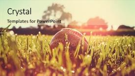  Presentation with baseball field - PPT layouts with baseball in the outfield grass background and a lemonade colored foreground
