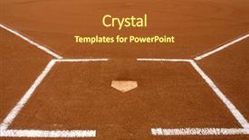  Presentation with baseball home plate - Theme consisting of baseball infield at home plate background and a tawny brown colored foreground