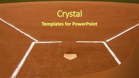  Presentation with mlb baseball - Slides consisting of baseball infield at home plate background and a tawny brown colored foreground