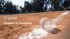  Presentation with baseball field - Presentation theme with baseball-lies-in-the-chalk background and a coral colored foreground