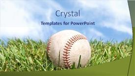  Presentation with baseball field - Slide set enhanced with baseball-lying-in-a-green background and a sky blue colored foreground