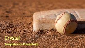  Presentation with base - Theme having baseball near first base background and a tawny brown colored foreground